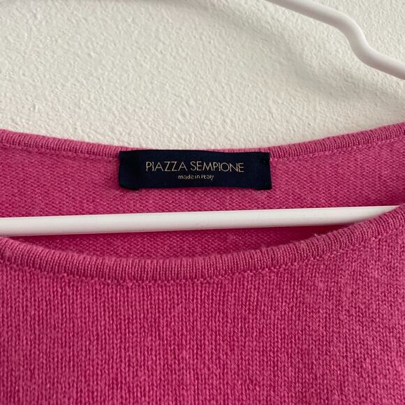 Piazza Sempione Sweater Women XS/S Pink Cashmere Boatneck Balloon Quiet Luxury - Picture 7 of 14